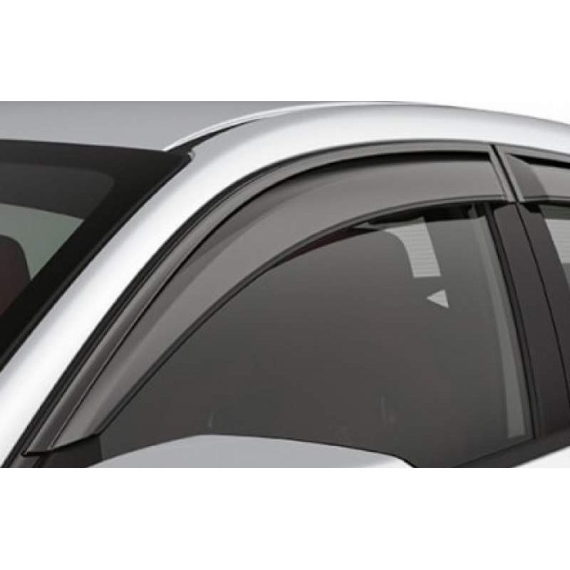 Door Visor Side Window Deflector Volkswagen Polo (Black-Smoke Grey)(Set Of 4Pcs)