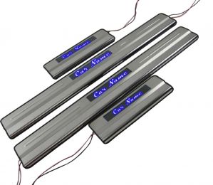 BOSS LED Doorstep Garnish Stainless Steel Scuff/FootStep Sill Plate For TATA SAFARI(Set of 4pcs)